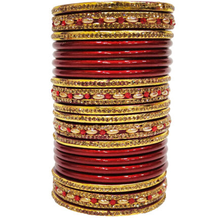 lac bangles set Komal -Maroon pack of 20