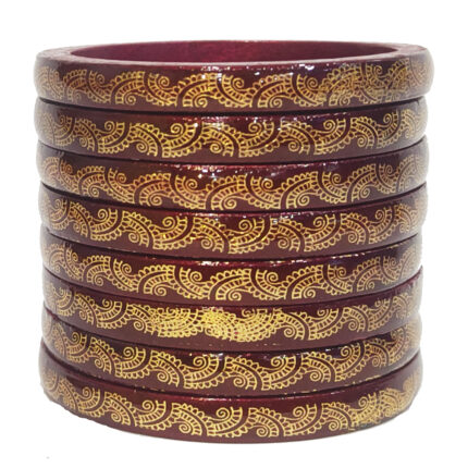 lac bangles set New SnowDrop- Maroon pack of 8